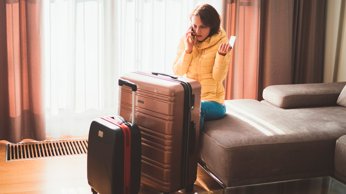 Écran de réservation d'une chambre d'hôtel avec dates de séjour et tarif affichés