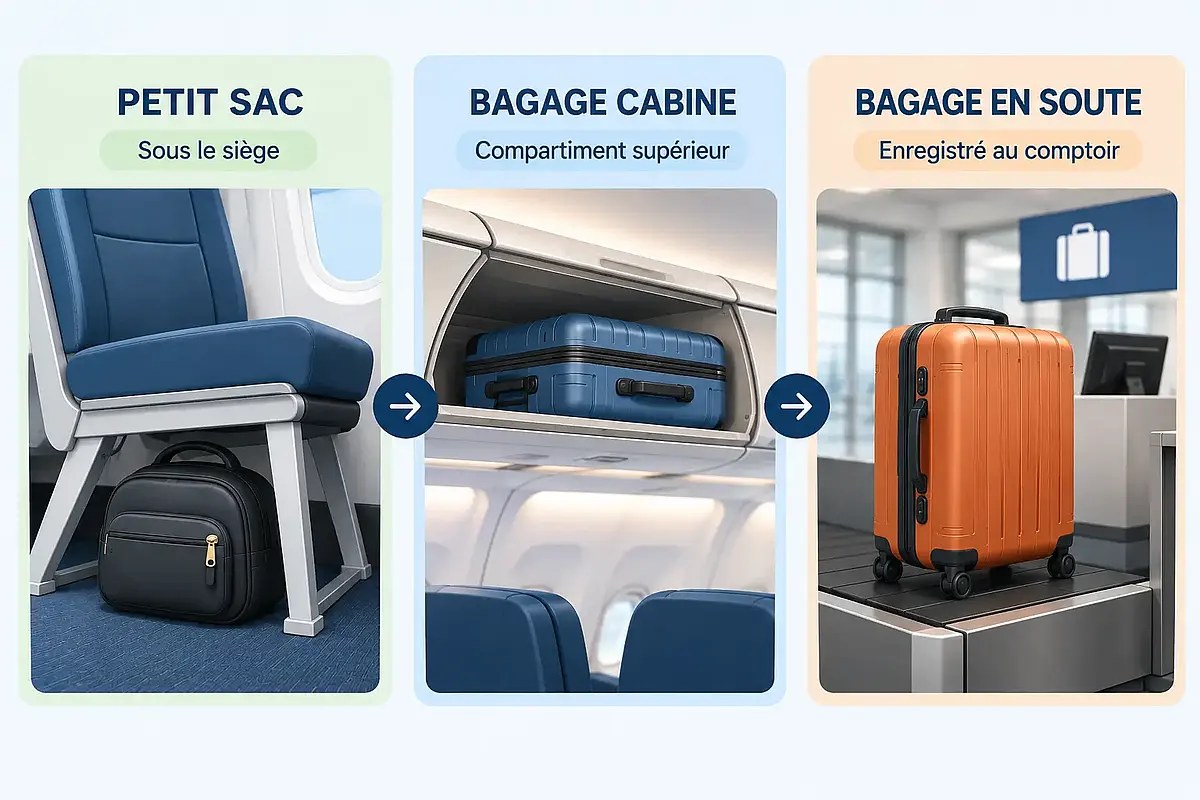 Valises rigides et souples prêtes à être enregistrées en soute à l'aéroport